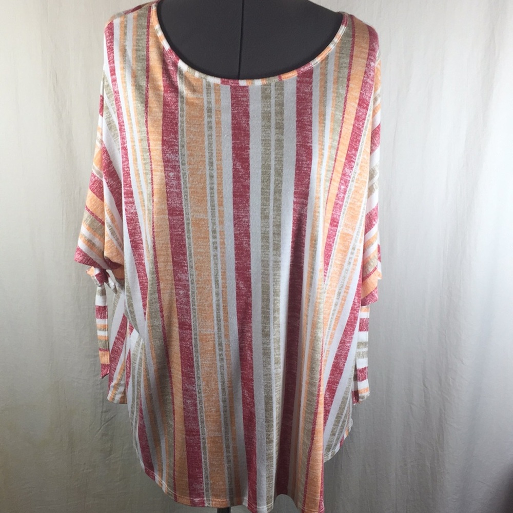 A.N.A. Soft Striped Top Size 1X